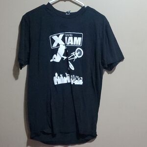 M&O Knits Black Graphic T-Shirt Size Large